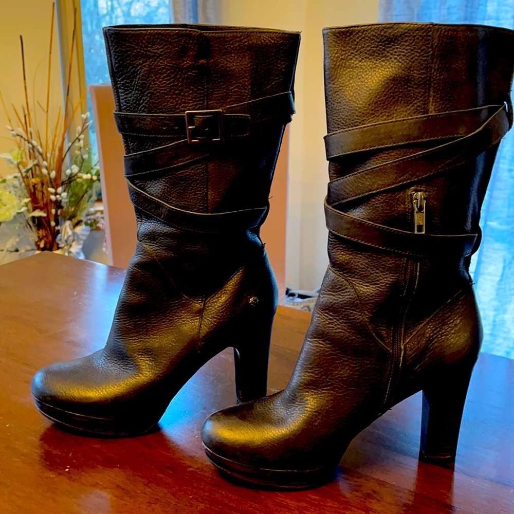 Woman’s black UGG high heel boots